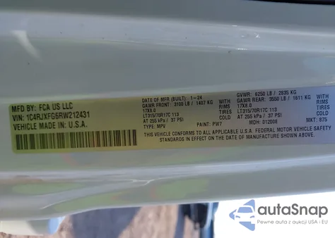 2024 Jeep Wrangler 4-Door Rubicon 4X4 from USA, damaged, VIN 1C4RJXFG6RW212431